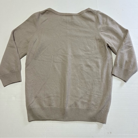 Pure Collection Women's Size 12 Sweater 100% Cashmere Gray Crew Neck Long Sleeve - Picture 2 of 8